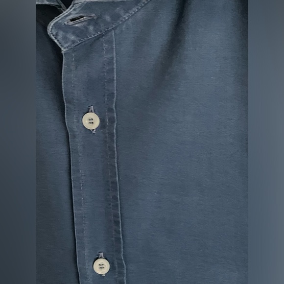 Brunello Cucinelli Mens Basic Fit Button Down Shirt Size L Blue Long Sleeve - Picture 5 of 8